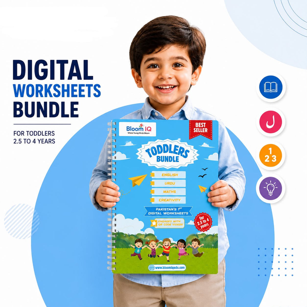 Toddlers Bundle | 4 Months Direct Nursery Admission Bundle  | 200+ Digital QR Worksheets