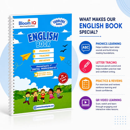 Toddlers Bundle | 4 Months Direct Nursery Admission Bundle  | 200+ Digital QR Worksheets